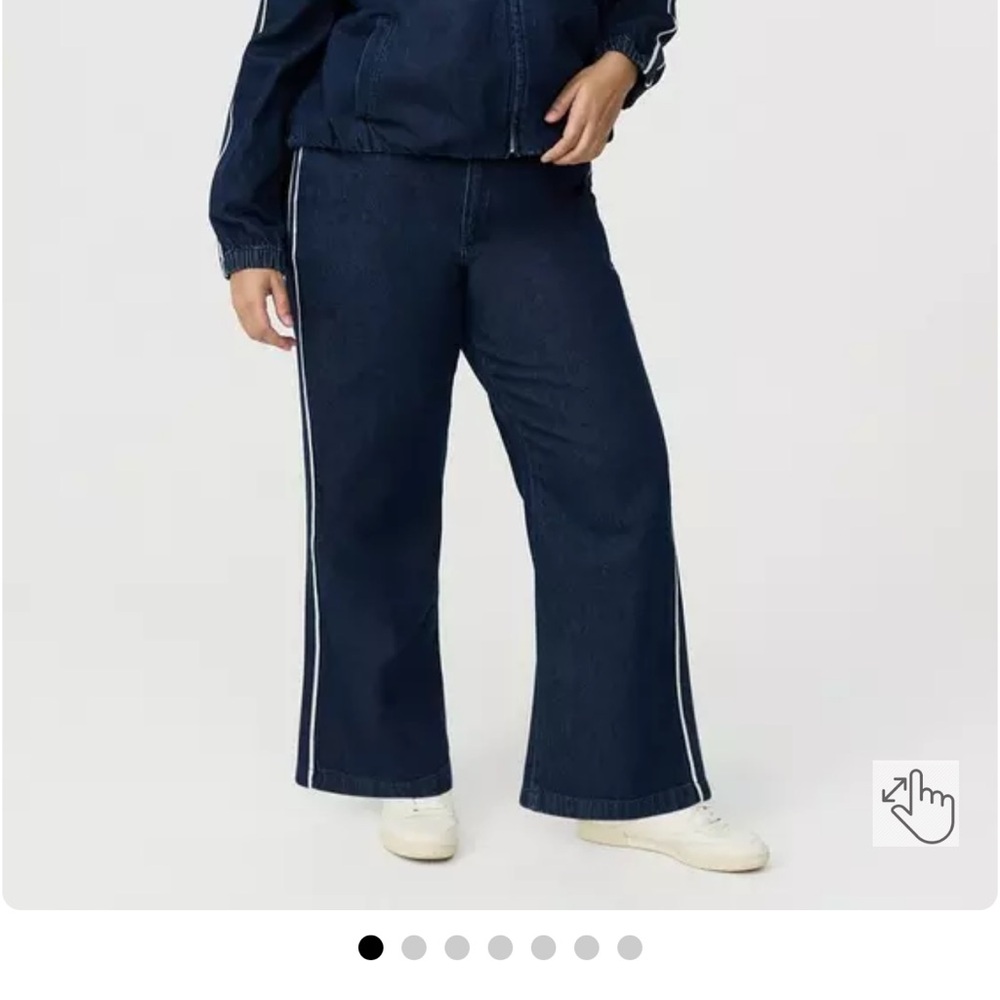 torrid Dark Navy Wide-Leg Jeans with White Side Stripe